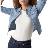 Vero Moda Vmluna Ls Slim Dnm Jacket Mix Ga Noos Dames Jas Light Blue Denim