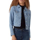 Vero Moda Vmluna Ls Slim Dnm Jacket Mix Ga Noos Dames Jas Light Blue Denim