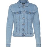 Vero Moda Vmluna Ls Slim Dnm Jacket Mix Ga Noos Dames Jas Light Blue Denim