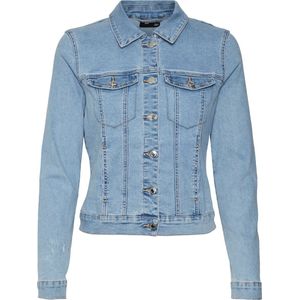 Vero Moda Vmluna Ls Slim Dnm Jacket Mix Ga Noos Dames Jas - Light Blue Denim