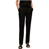 Selected Eliana Straight Fit Broek Met Halfhoge Taille Zwart Vrouw