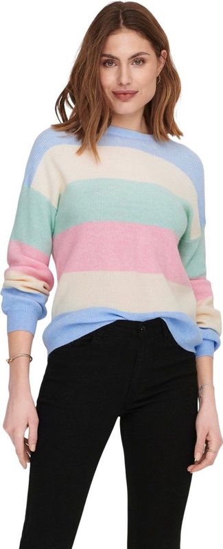 Gebreide Pullover - O-hals - Lange Mouwen - Geribde Mouwuiteinden - Regular Fit