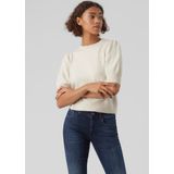 Vero Moda - Gebreide Pullover - Beige - O-hals - 2/4 Mouwen