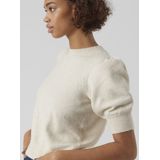 Vero Moda - Gebreide Pullover - Beige - O-hals - 2/4 Mouwen