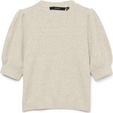 Vero Moda - Gebreide Pullover - Beige - O-hals - 2/4 Mouwen