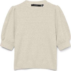 Vero Moda - Gebreide Pullover - Beige - O-hals - 2/4 Mouwen