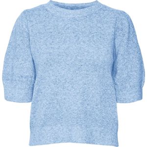 Gebreide Pullover - O-hals - 2/4 Mouwen - Pofmouwen - Regular Fit