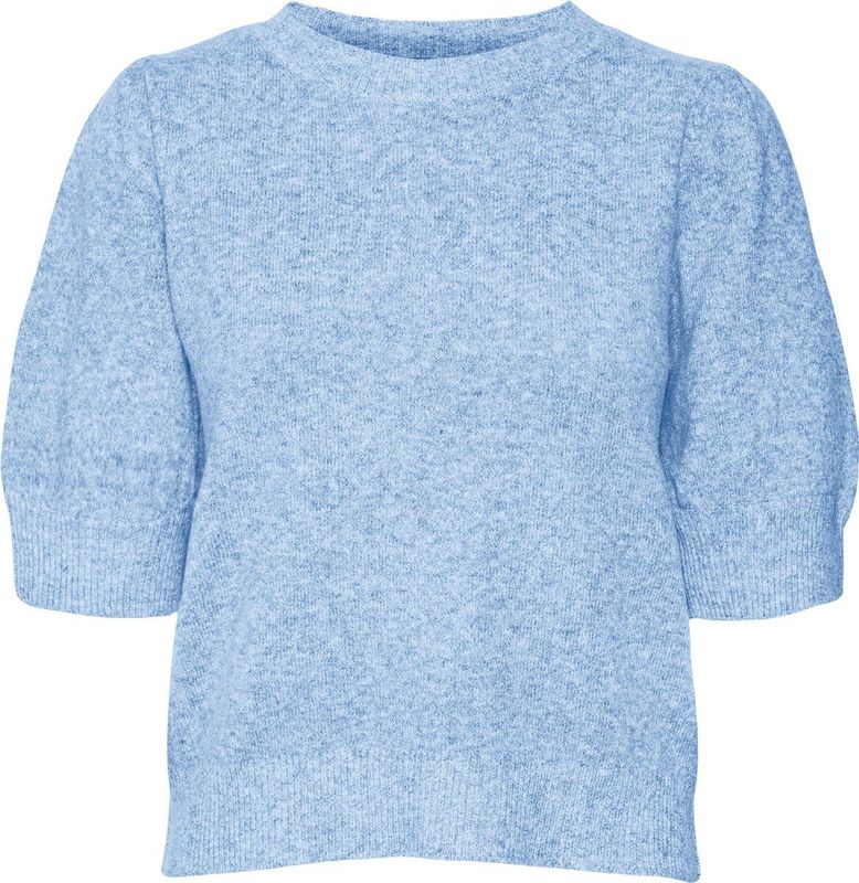 Gebreide Pullover - O-hals - 2/4 Mouwen - Pofmouwen - Regular Fit