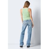 Top - Racer-Back - Ronde Hals - Geribde Katoenmix - Slim Fit