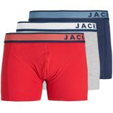 Jack & Jones - JACDENVER - Boxershorts - Rood Grijs Zwart - 3-Pack