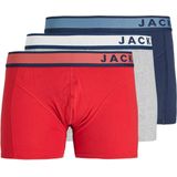Jack & Jones - JACDENVER - Boxershorts - Rood Grijs Zwart - 3-Pack