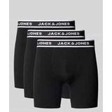 Jack & Jones Jacsolid Boxershorts voor heren, verpakking van 3 stuks, Zwart/Pakket: Zwart - Zwart
