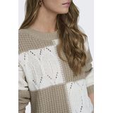 Jacqueline de Yong Trui Jdyjusty Mix Structure Pullover 15276930 Cement/cement Dames