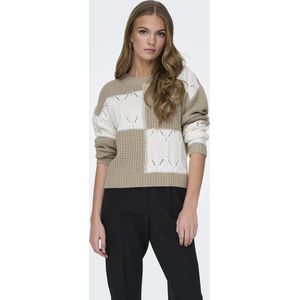 Jacqueline de Yong Trui Jdyjusty Mix Structure Pullover 15276930 Cement/cement Dames