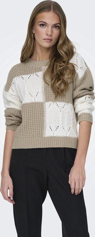 Jacqueline de Yong Trui Jdyjusty Mix Structure Pullover 15276930 Cement/cement Dames