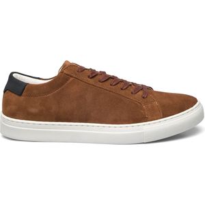 JACK & JONES Heren Jfwcorey Suede Sneakers, Cognac Detail Navy Blazer Heel, 41 EU