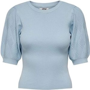 Jacqueline De Yong - Korte Mouwen T-shirt - Lichtblauw - 80% Viscose - 20% Nylon