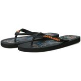 Jack & Jones Teenslipper Heren JFWLOGO Palm Print Zwart - Maat 42/43