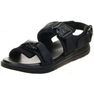 JACK & JONES JFWSTEVE Leren sandalen voor heren, antraciet, 42 EU, antraciet, 42 EU