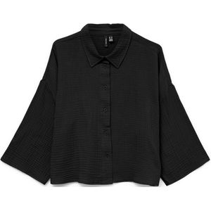 Basic - Blouse - Wit - Katoen - 3/4 Mouwen - Loose Fit