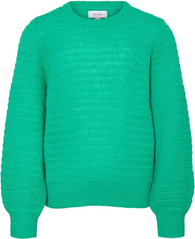 Vmplenty - Gebreide Pullover - Roze - O-hals - Lange Mouwen - Ballonmouwen