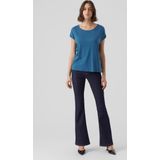 Vero Moda T-shirt Vmava Plain Ss Top Gajrs Noos 10284468 Moroccan Blue Dames