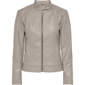 Tussenjas - Imitatieleder - Bikerjack - Effen - Normale Pasvorm