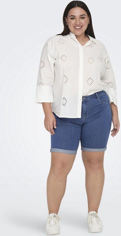 ONLY CARMAKOMA - Denim Shorts - Licht Verwassen Dark Denim Look - Skinny Fit