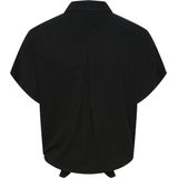 Pieces - Vinsty Blouse - Korte Mouwen - Lichtblauw - 80% Viscose, 20% Linnen