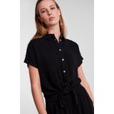 Pieces - Vinsty Blouse - Korte Mouwen - Lichtblauw - 80% Viscose, 20% Linnen