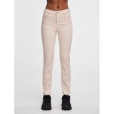 PIECES Pcdelly Straight Mw Ankl Wgra Noos Bc Damesbroek, Whitecap, XS / 32L, wit pet, grijs