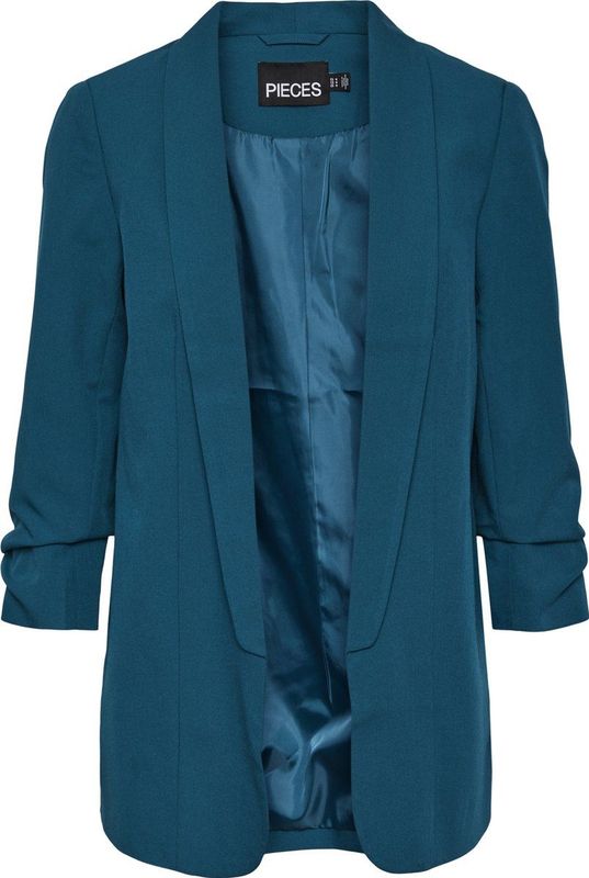 Blazer - Polyester - Normale Pasvorm - Omgekeerd Halstype - Zwart