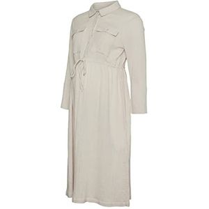 MAMALICIOUS Mlcora Lia Wo 3/4 UK Dress 2f Damesjurk, Pumice Stone
