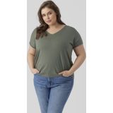 Basic T-shirt - V-Hals - Korte Mouwen - Curve - Regular Fit