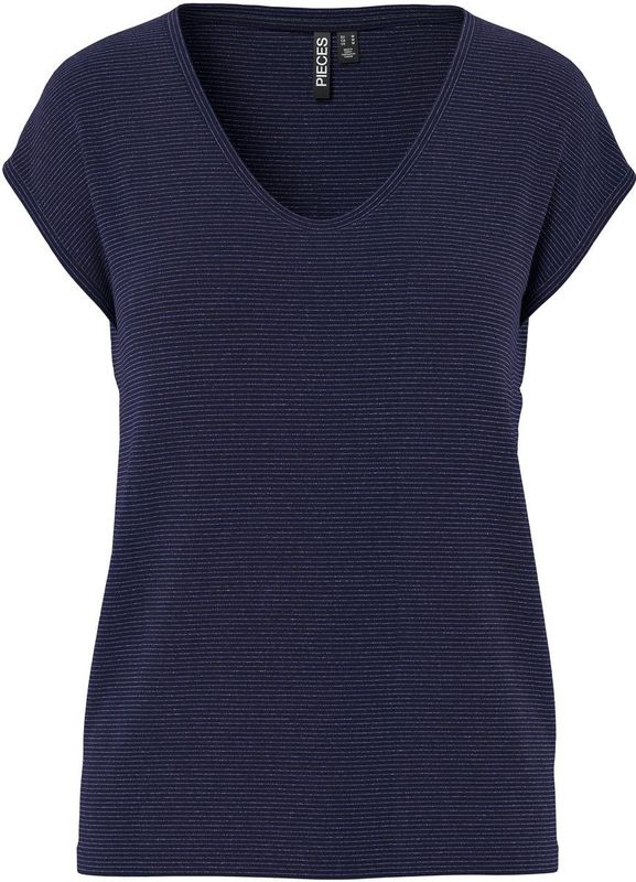 Pieces - Pcbillo Tee Lurex Stripes Jrs Noos Bc - Dames - t-Shirts