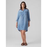 Overhemdjurk - Minilengte - 100% Lyocell TENCEL™ - Lange Mouwen - Knoopsluiting