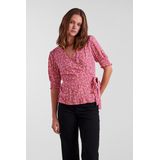 Pieces - Tala Noos BC - Dameshemd - Wikkelvormige Top - V-hals - Korte Mouw