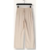 Selected Femme - Broek - Beige - Linnen - Wijde Pijpen