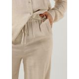 Selected Femme - Broek - Beige - Linnen - Wijde Pijpen