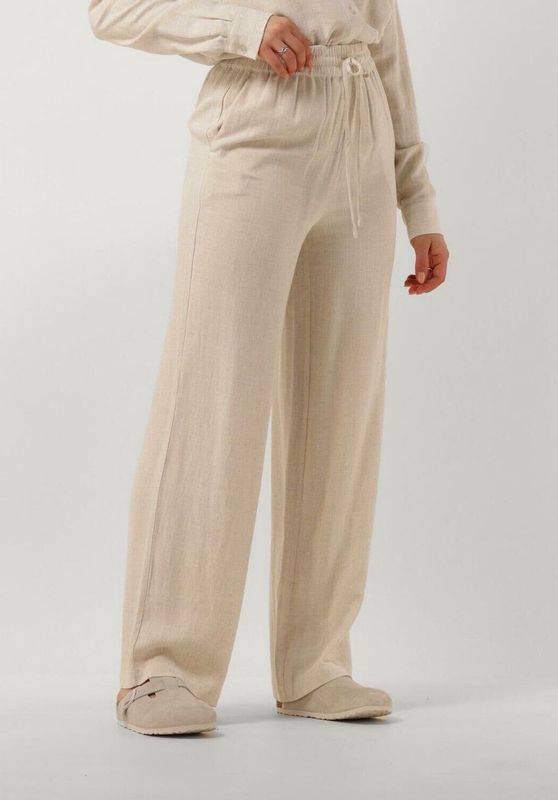 MAMALICIOUS - Slfviva-Gulia Hw Long Pant - Damesbroek - Zwart - Linnen