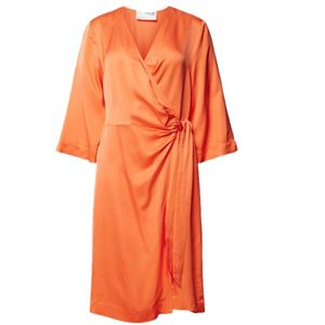 Selected Femme Franziska Short Satin Wrap Dress maat 36