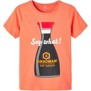 Name it t-shirt jongens - oranje - NKMfuze - maat 122/128