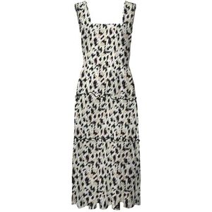 Vero Moda Vmmenny SL Smock Calf Dress Wvn Ga Damesjurk, Marineblauw Blazer/Aop:mette, XS, Marineblauw Blazer/Aop: met