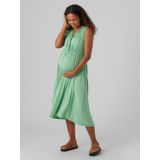 Jurk - V-Hals - Mouwloos - Blauw - Biologisch Katoen - Regular Fit