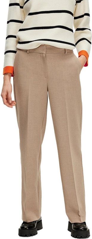 Selected Rita Wide Fit Broek Beige Vrouw