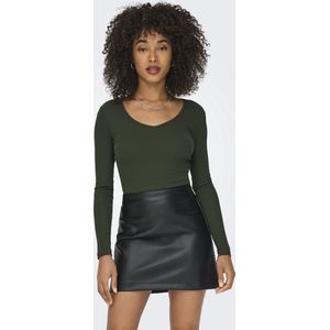 ONLY - ONLKAYA L S V-NECK SHORT TOP JRS NOOS - Dames - Lange mouwen shirts