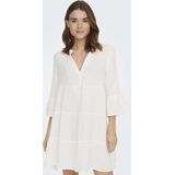 ONLY - ONLTHYRA PEPLON Jurk - Cloud Dancer - Jersey - Vrouwen