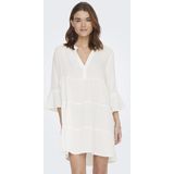 ONLY - ONLTHYRA PEPLON Jurk - Cloud Dancer - Jersey - Vrouwen