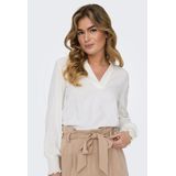 ONLY Blusenshirt "ONLMETTE V-NECK LS SMOCK TOP NOOS WVN"