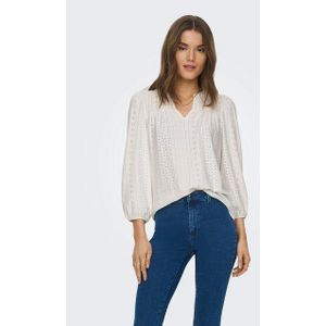 Only - Onlsandra Split Top - Off-White - 95% Polyester - 5% Elasthan